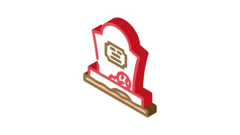 Grave zombie evil isometric icon animation Stock Footage 327294949