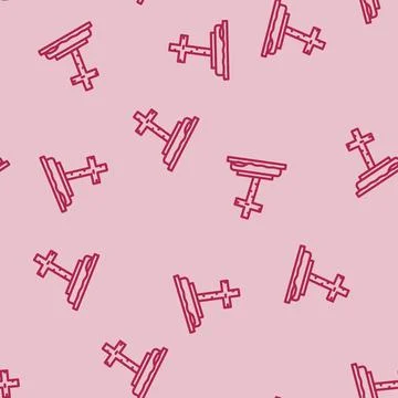 Grave zombie horror line vector seamless pattern 스톡 일러스트