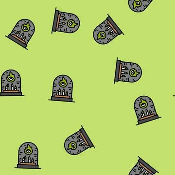 Grave zombie horror vector seamless pattern 스톡 일러스트