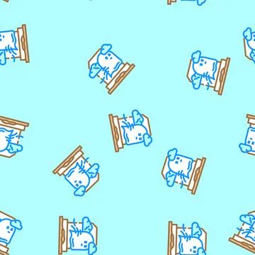 Grave zombie monster vector seamless pattern Stock Illustration