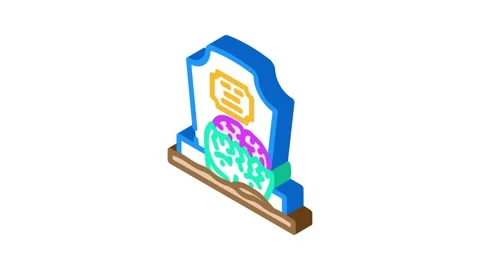 Grave zombie scary isometric icon animation Stock Footage 327294953