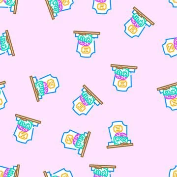 Grave zombie scary vector seamless pattern Stock Illustration