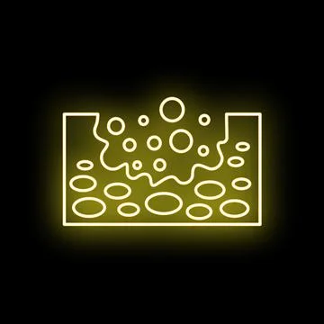 Gravel or rocks extracting processing neon sign Illustrazione stock