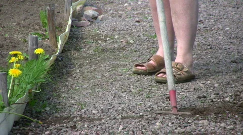 Gravel path work Stock Footage 842540