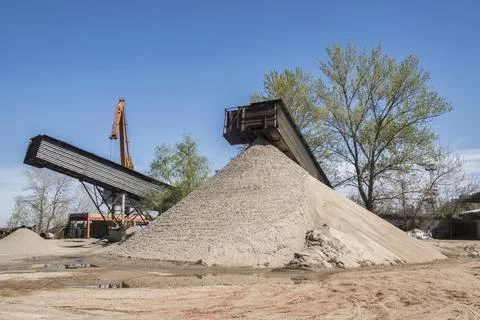 Gravel pit sorting facility Stock Photos