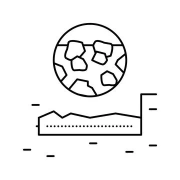 Gravel stone road layer line icon vector illustration Ilustração Stock