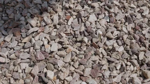 Gravel stone texture top view for construction background with crushed rocks and Stock Footage 338036552