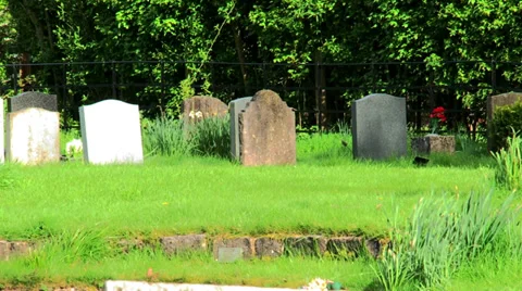 Graves in a Grave Yard Stock Footage 37553748
