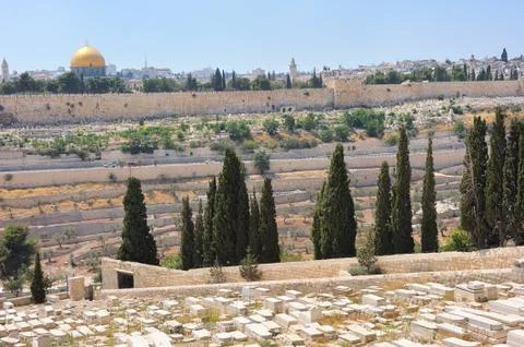 Graves on the Mount of Olives Stock Photos