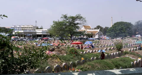 Graves at Public Cemetery Video stock 205615680