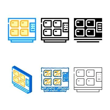 Graves wall color icon vector clean Stock Illustration