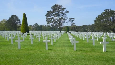 Graves of WW2 soldiers at the Normandy A... | Stock Video | Pond5