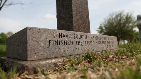 Gravestone Bible Verse Close Up Stock Footage 102148256