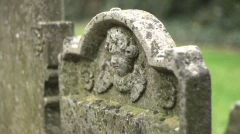 Gravestone with Cherub (pull focus) Video stock 37144585