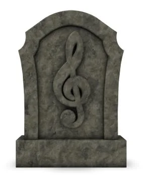 Gravestone with clef symbol - 3d rendering Illustrazione stock