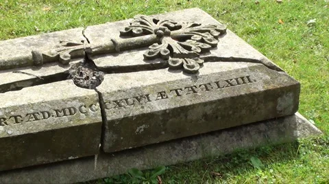 Gravestone - cracked Stock Footage 887868
