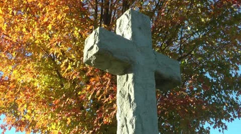 Gravestone cross Stock Footage 11024402