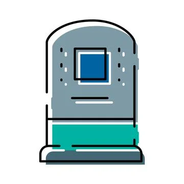 Gravestone design depicting memory and memorialization concept Stock Illustration