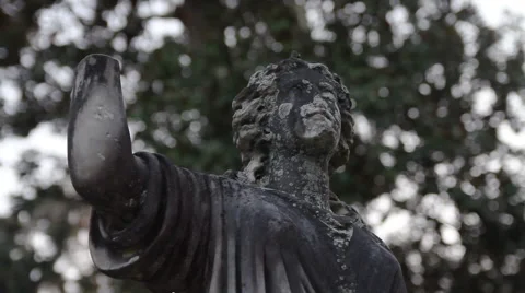 Gravestone with female statue Stock Footage 48623362