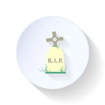 Gravestone flat icon Illustrazione stock
