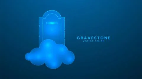 Gravestone with on grave text RIP. Halloween at graveyard. Vector illustrat.. Stock Illustration