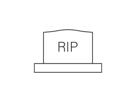 Gravestone, graveyard, rip icon. Vector illustration, flat design. Stock Illustration