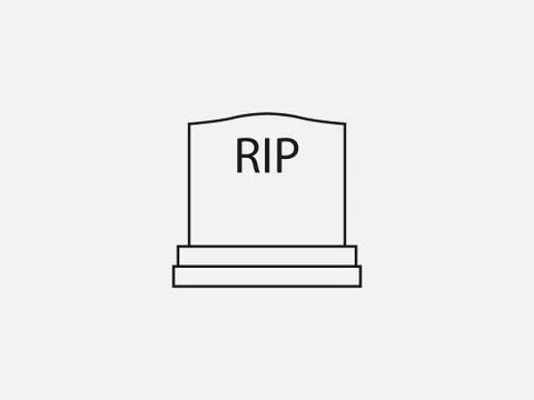 Gravestone, graveyard, rip icon. Vector illustration, flat design. Illustrazione stock