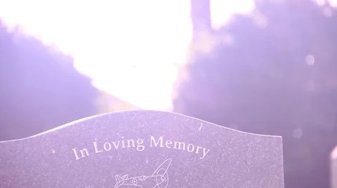 Gravestone, headstone, in loving memory Stock Footage 47940016