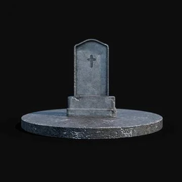 Gravestone isolated on black Stock Illustration