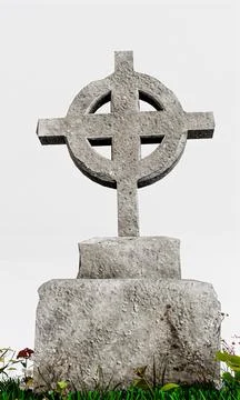 Gravestone isolated on white Stock Illustration