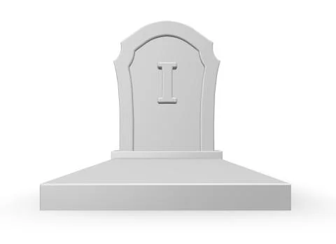 Gravestone with letter i - 3d rendering Stock Illustration