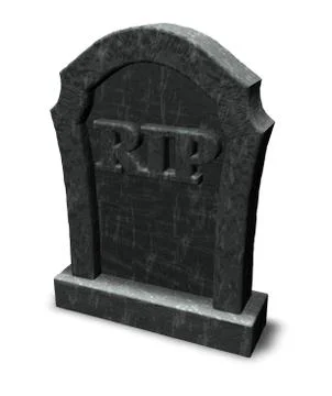 Gravestone with the letters rip on white background - 3d illustration Stock-Illustration