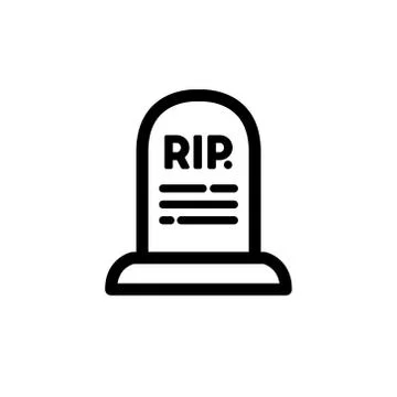 Gravestone line icon, vector illustration Stock Illustration