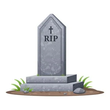 Gravestone with RIP on cemetery ground. Vector illustration Stock-Illustration