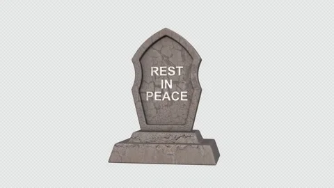 Gravestone Rotating on a Transparent Background. Seamless Loop. Tombstone. 4K Video stock 295196131