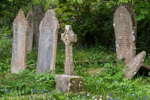 Gravestones Ludgvan Cornwall Stock Photos