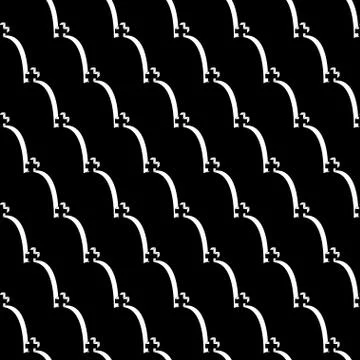 Gravestones seamless pattern Stock Illustration