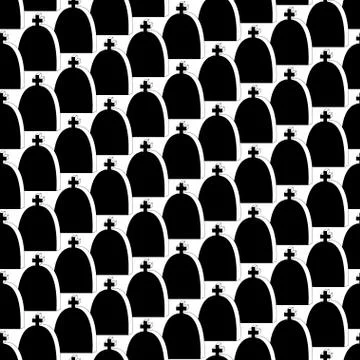 Gravestones seamless pattern Stock Illustration