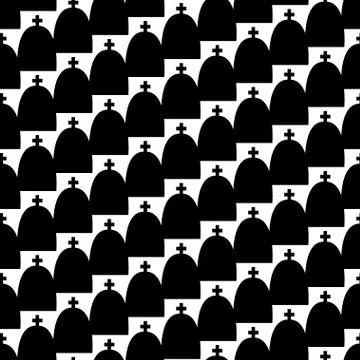 Gravestones seamless pattern Stock Illustration