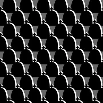 Gravestones seamless pattern Stock Illustration