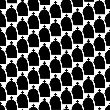 Gravestones seamless pattern Stock Illustration