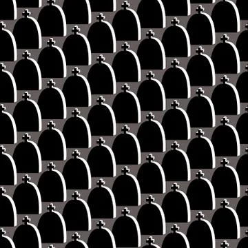 Gravestones seamless pattern Stock Illustration