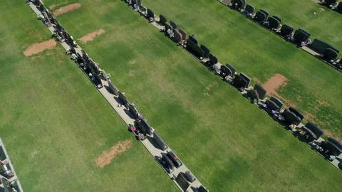 Graveyard aerial 4k Stock Footage 326051679