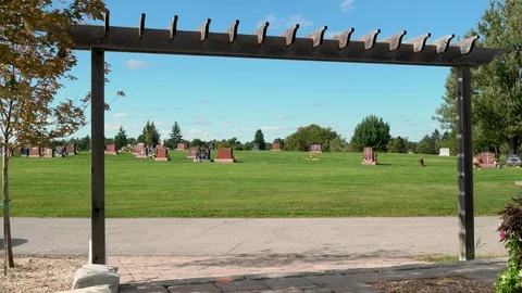 Graveyard with available plots. Video stock 95445852