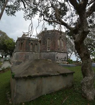Graveyard at the back of St John Parish Church in the east coast of Barbados, Foto stock