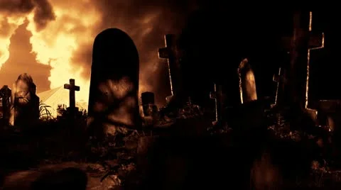 Graveyard cemetery halloween tomb evil s... | Stock Video | Pond5