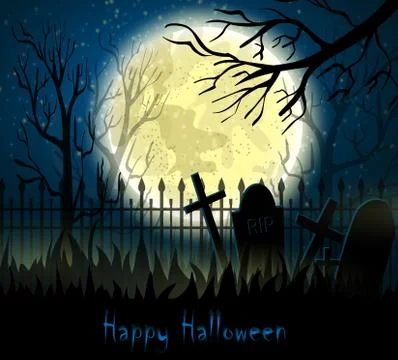 Graveyard cemetery tomb in forest Ilustración de archivo
