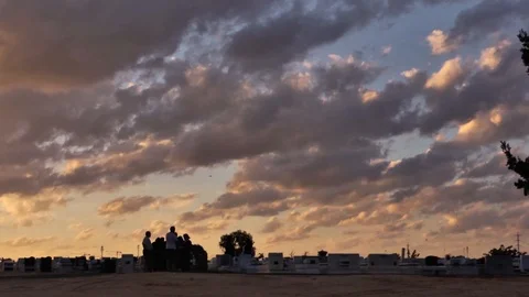 Graveyard,  clouds ,silouette trees, sunset 스톡 동영상 119684967