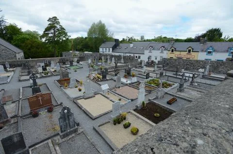 Graveyard Cong Abbey Foto stock