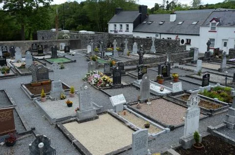 Graveyard Cong Abbey Foto stock